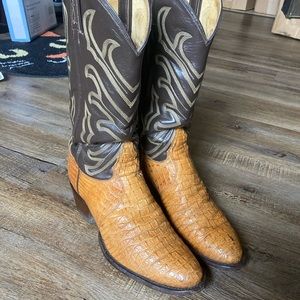 Vintage Tony Lama Hornback Lizard El Rey Collection Boots MiUSA 1990